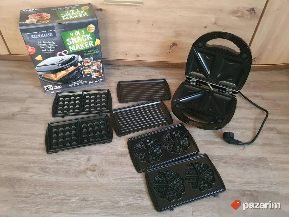 4 u 1 aparat za sendviče, vafle i gril 760W, kao nov 1