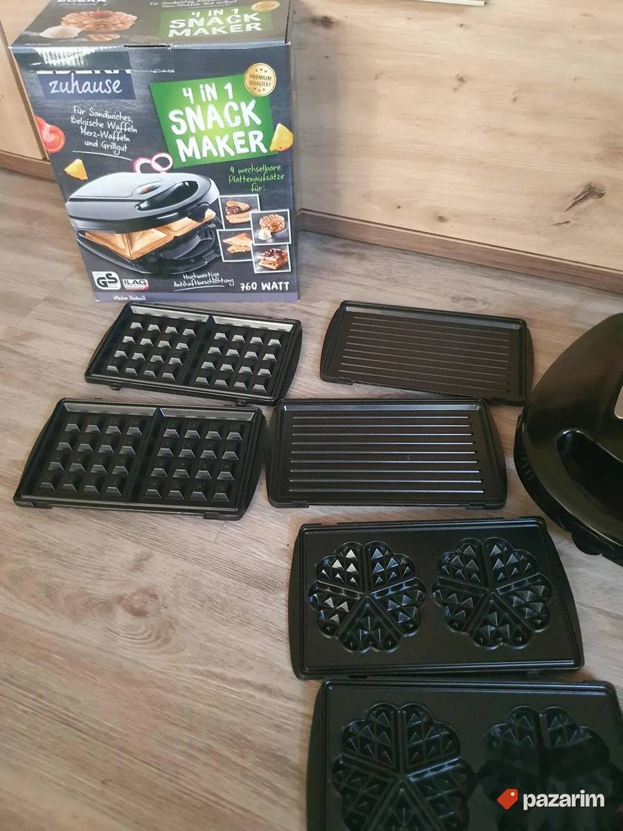 4 u 1 aparat za sendviče, vafle i gril 760W, kao nov 4