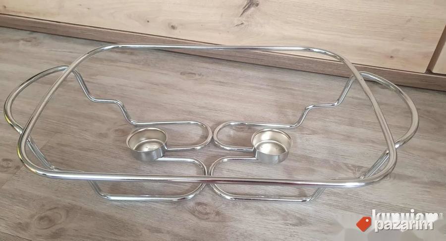Dupli Pyrex vatrostalni server za hranu sa grejačima (posuda 5