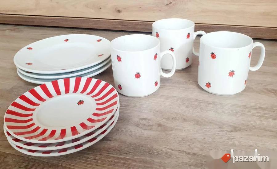 Retro / Vintage porcelanski set Bubamara (tanjiri i šolje) 3