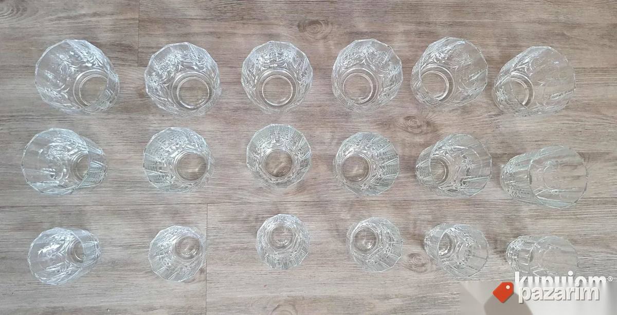 Set staklenih čaša u 3 veličine 18kom NOVO 1