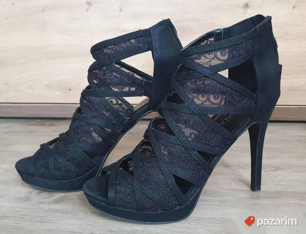 CATWALK crne čipkane sandale na štiklu br. 39 1