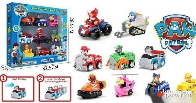 Set 9 PATROLNE ŠAPE autici na povlacenje 1
