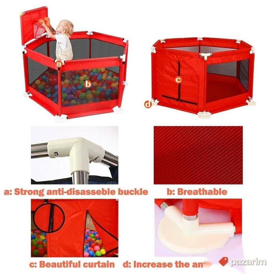 VELIKA stabilna ogradica sa kosem+ GRATIS loptice za bebe 4
