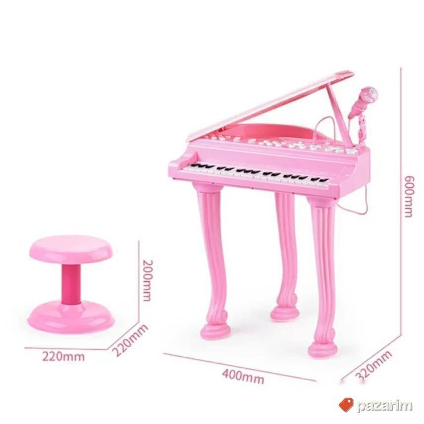 Klavir piano+ Mikrofon + Stolica za decu 4