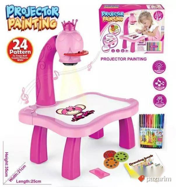 Sto za crtanje + Projektor KRUNA muzicka lampa+24 sablona 2