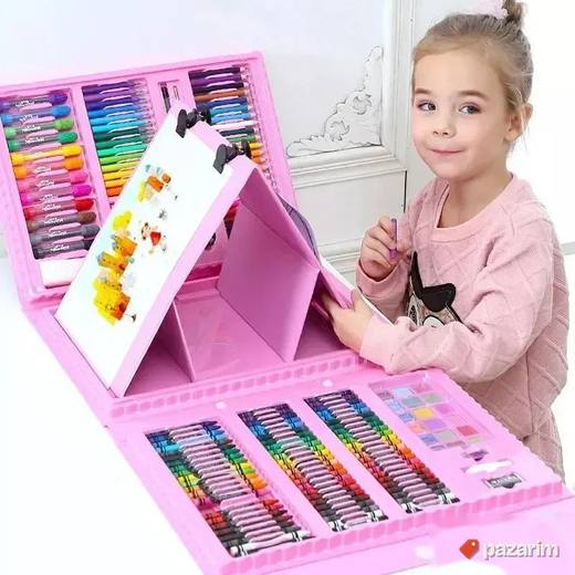 SET za crtanje kofer flomasteri i bojice 208 delova