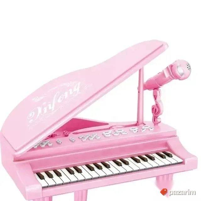 Klavir Piano sa stolicom i mikrofonom za decake i devojcice 4