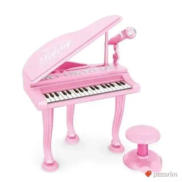 Klavir Piano sa stolicom i mikrofonom za decake i devojcice 7