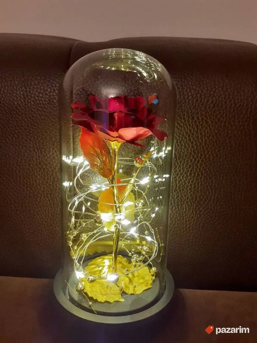 Vecna RUZA u staklu / Led lampice dekoracija/Gratis baterije 2