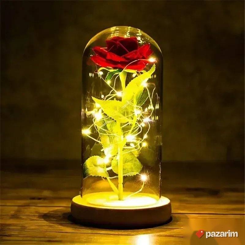 Vecna RUZA u staklu / Led lampice dekoracija/Gratis baterije 6