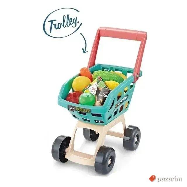 VELIKI SUPERMARKET 47 pcs+ Kolica set za igru 2