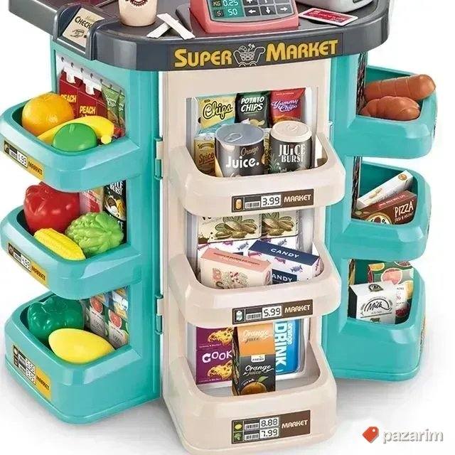 VELIKI SUPERMARKET 47 pcs+ Kolica set za igru 4