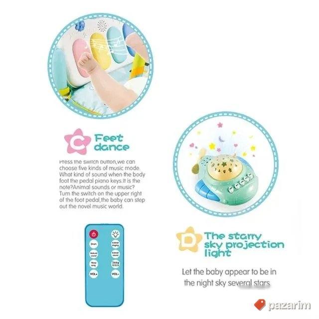 Podloga prostirka 5u1 za bebe+PROJEKTOR+Klavir+DALJINSKI 8