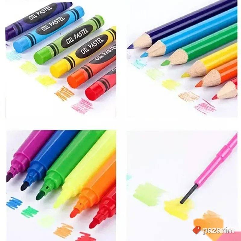 LIKOVNI SET kofer 208 delova flomasteri boje bojice voštane 3