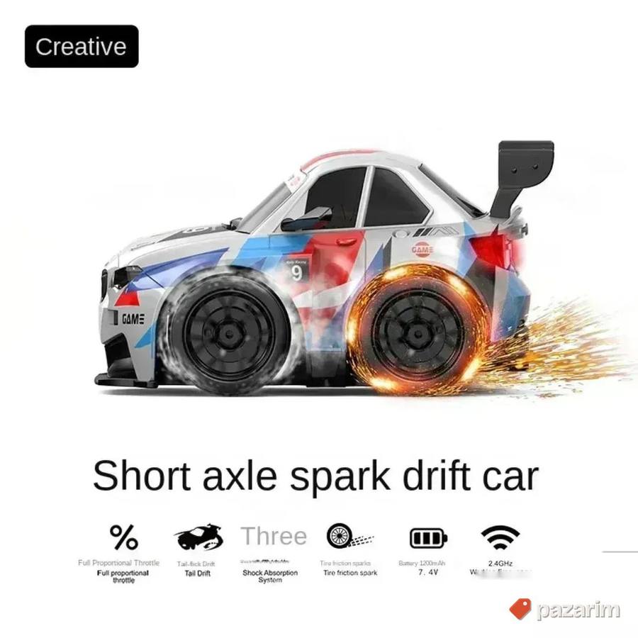 Auto na daljinski SHORT AXIS drift / Efekat VARNJIČENJA 8