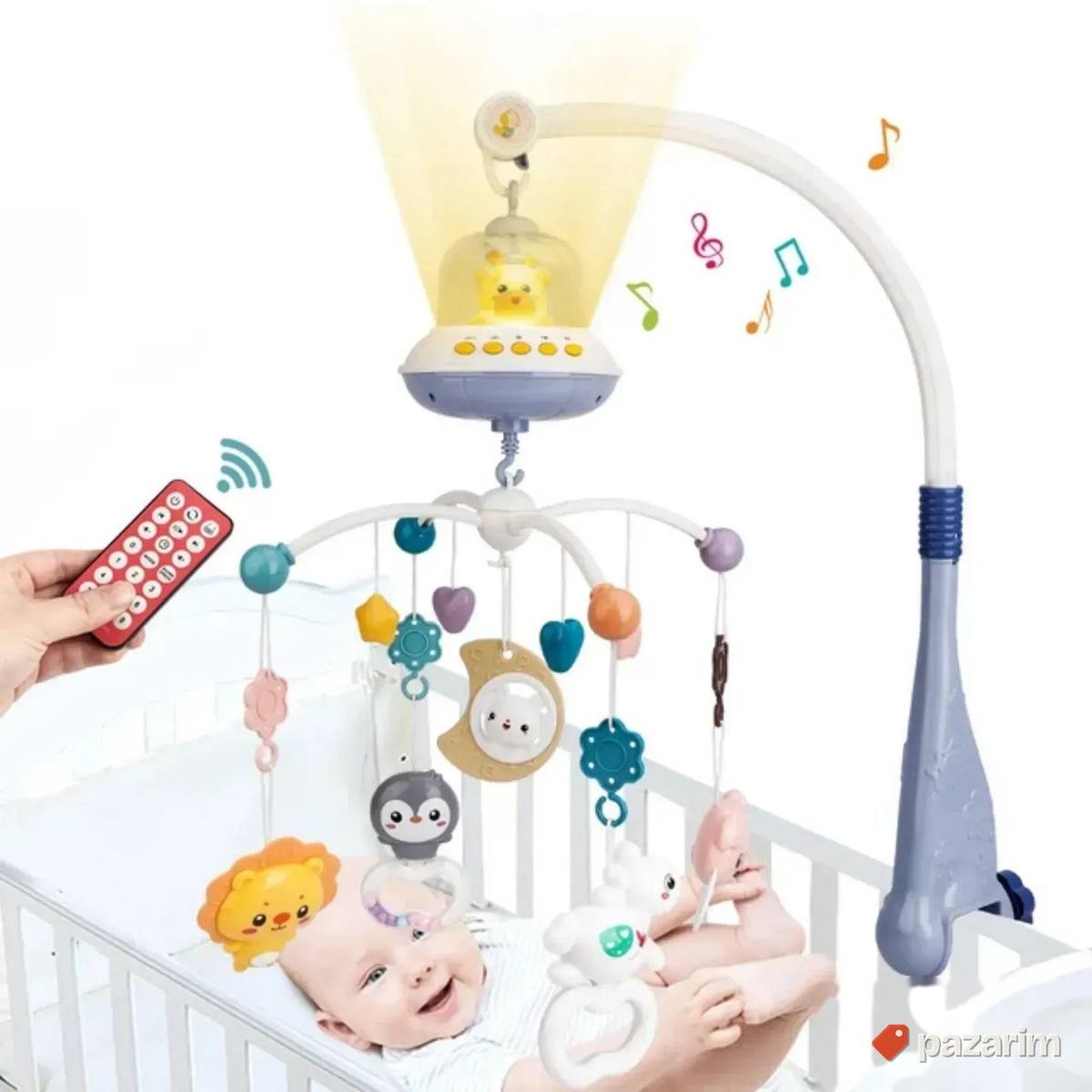 ŽIRAFA Muzicka vrteska za bebe + SVETILJKA+Daljinski 1
