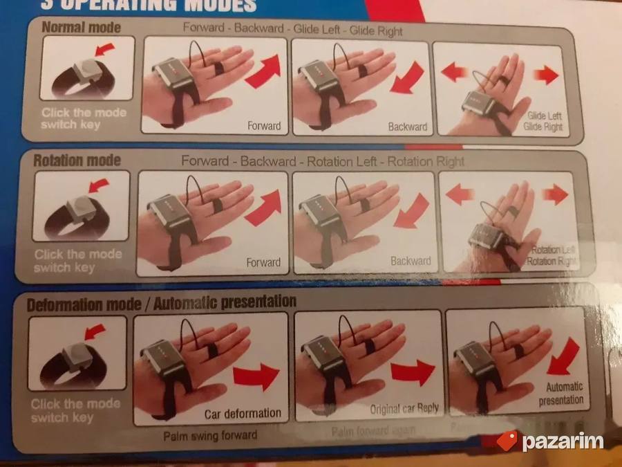 VELIKI auto+Senzor narukvica+Daljinski/ Gratis baterije 8