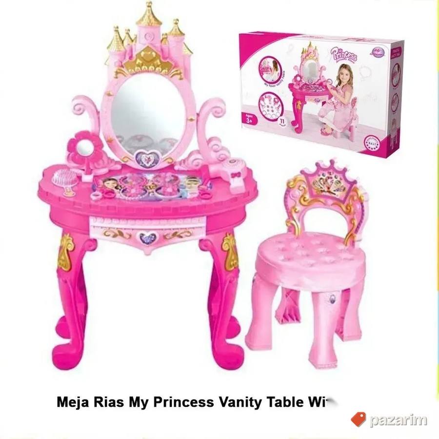 Toaletni sto+Ogledalo ZAMAK +Stolica za princezu devojcicu 3