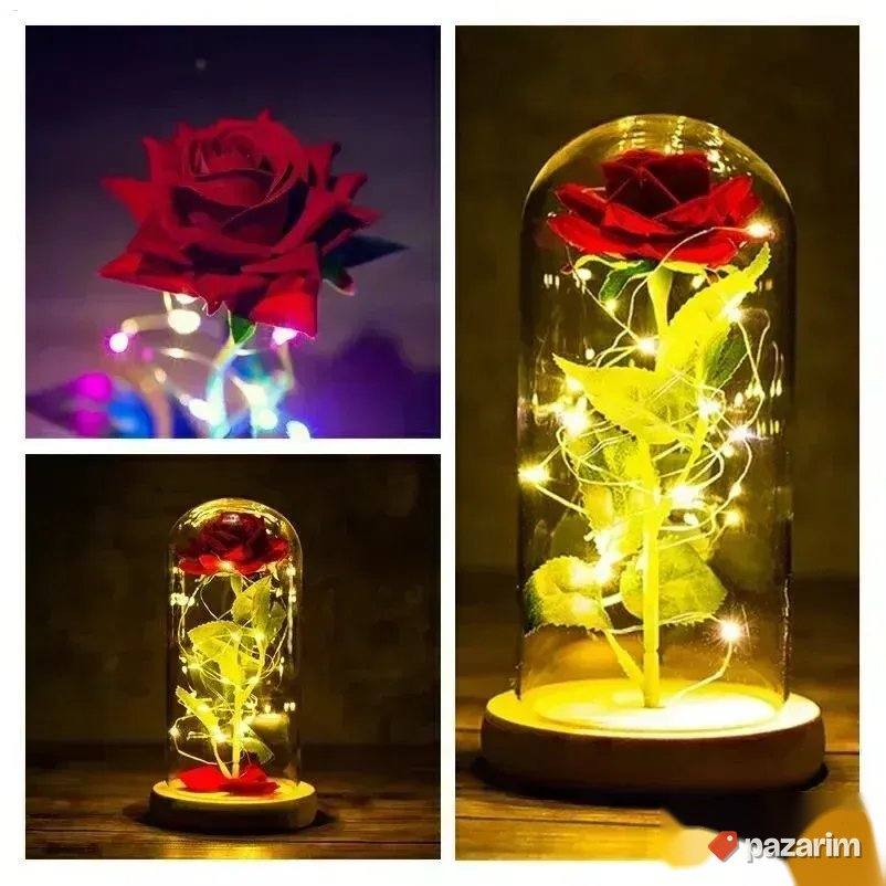 RUZA u staklenom zvonu led diode/Gratis baterije 5