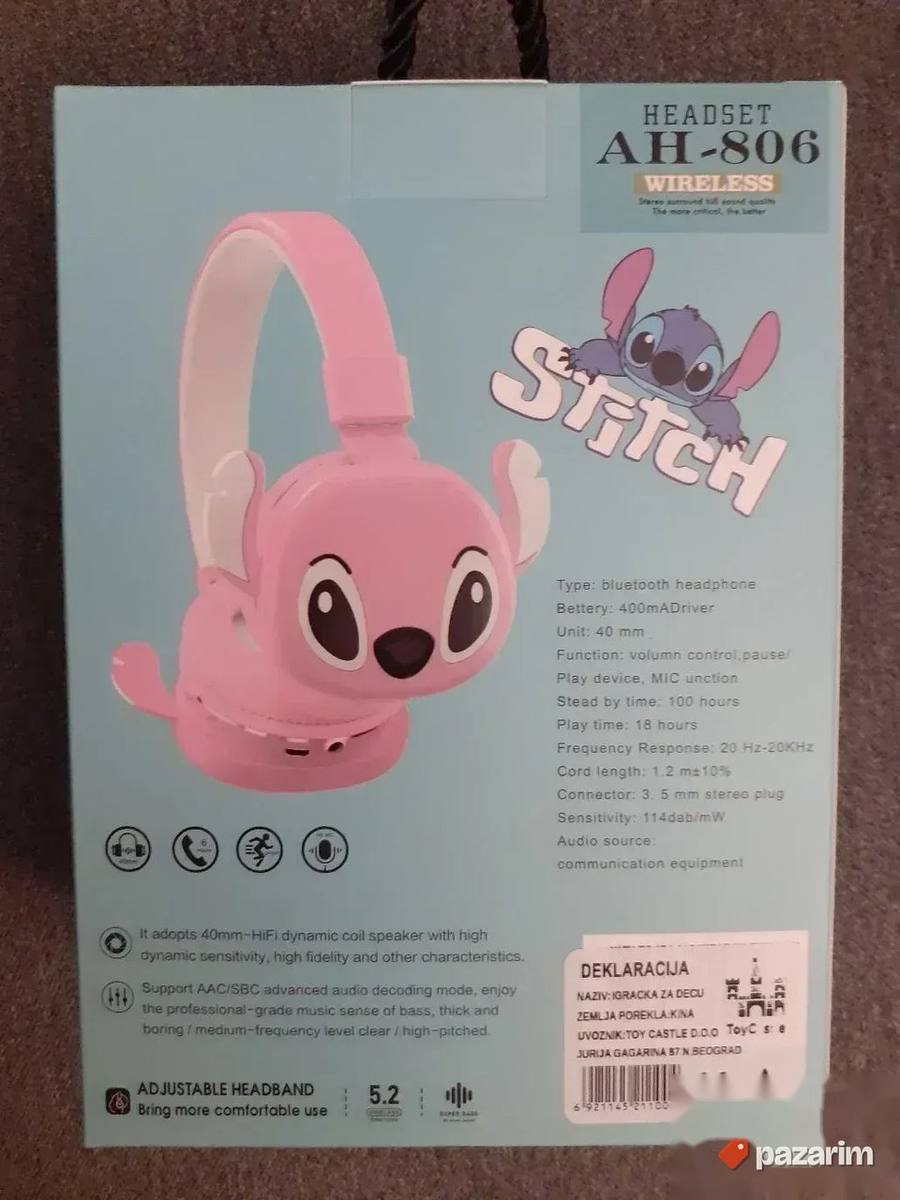NOVO! Slusalice bluetooth STITCH za decu 6