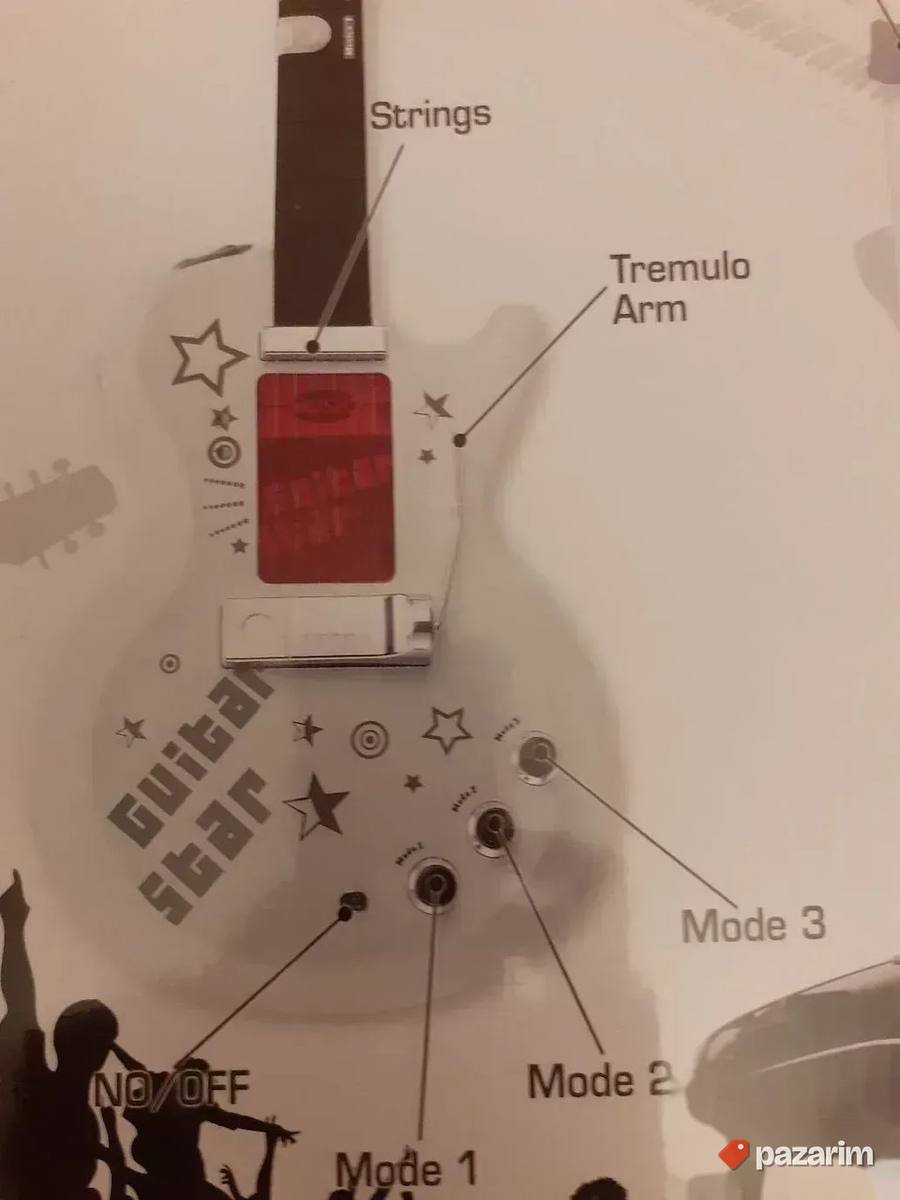 Elektricna gitara sa žicama / Stalak +Mikrofon za decu 6