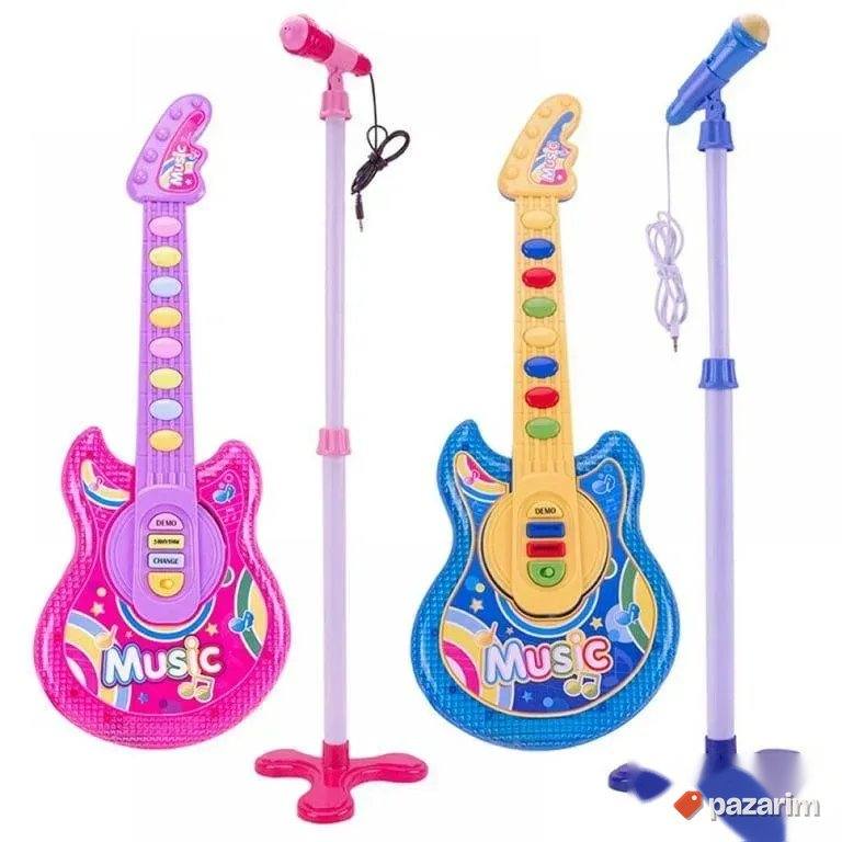 Električna gitara + Mikrofon i stalak za decu igračka 1