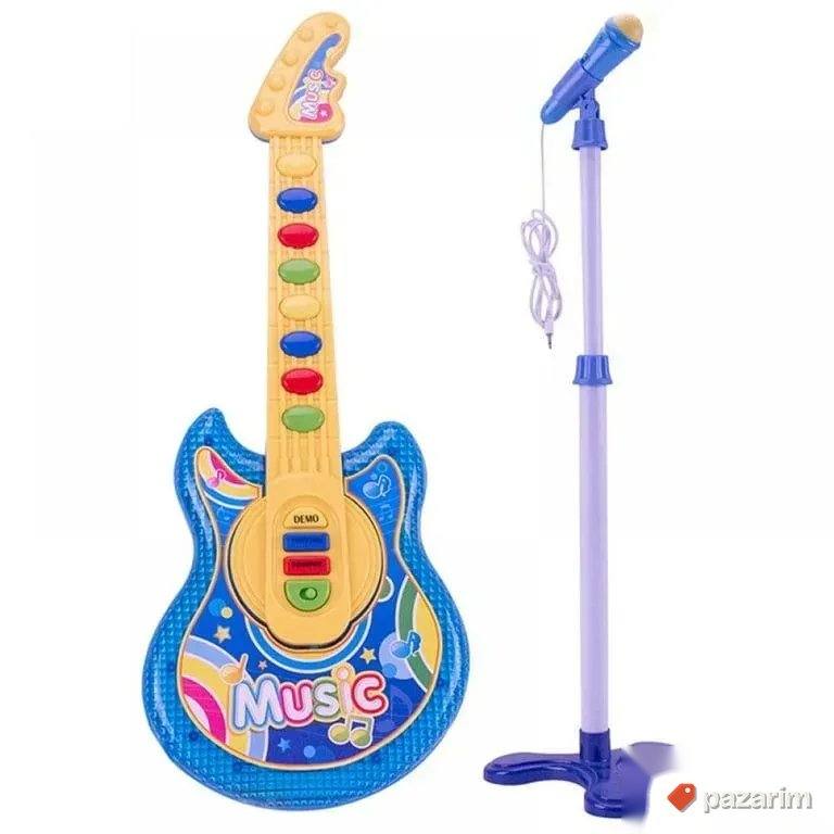 Električna gitara + Mikrofon i stalak za decu igračka 4