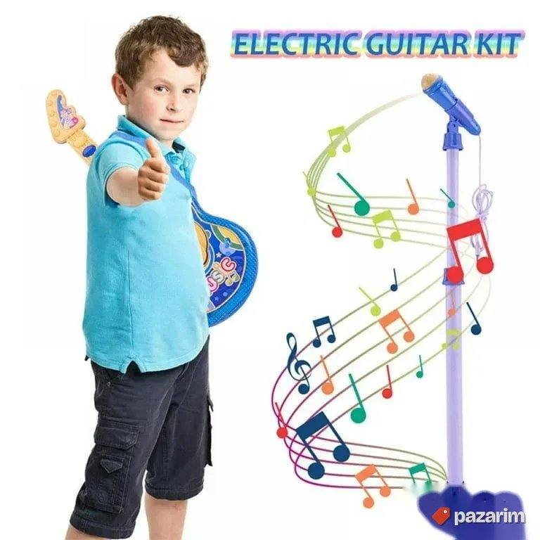 Električna gitara + Mikrofon i stalak za decu igračka 5