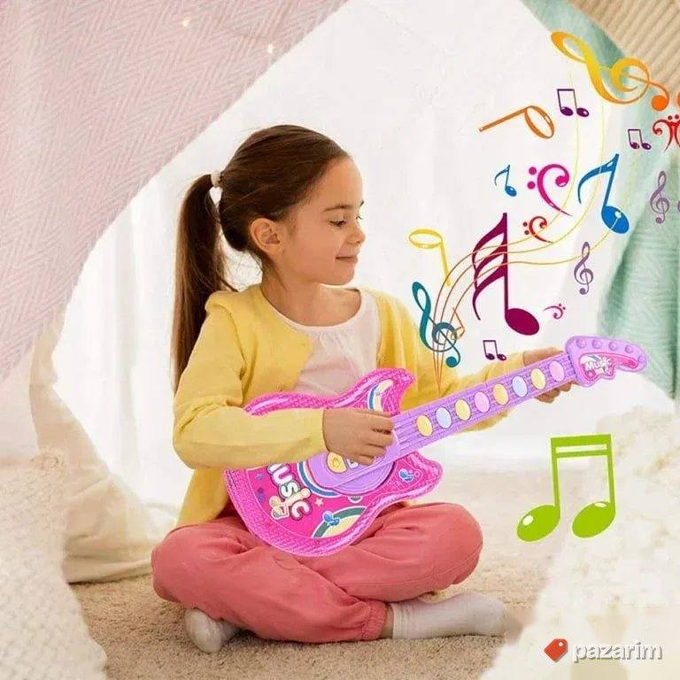 Električna gitara + Mikrofon i stalak za decu igračka 7