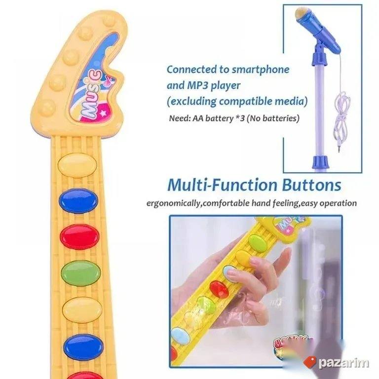 Gitara na dugmiće za decu/ Stalak+ Mikrofon 6