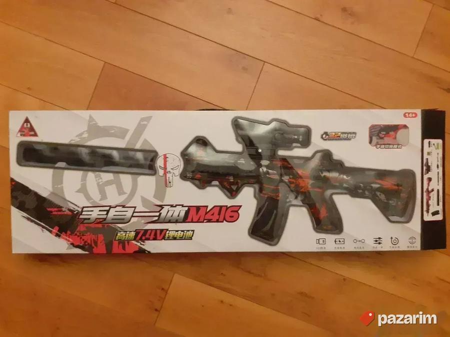 NOVO/ RAFALNA Puska M416+1000 kom vodene gel kuglice igracka 8