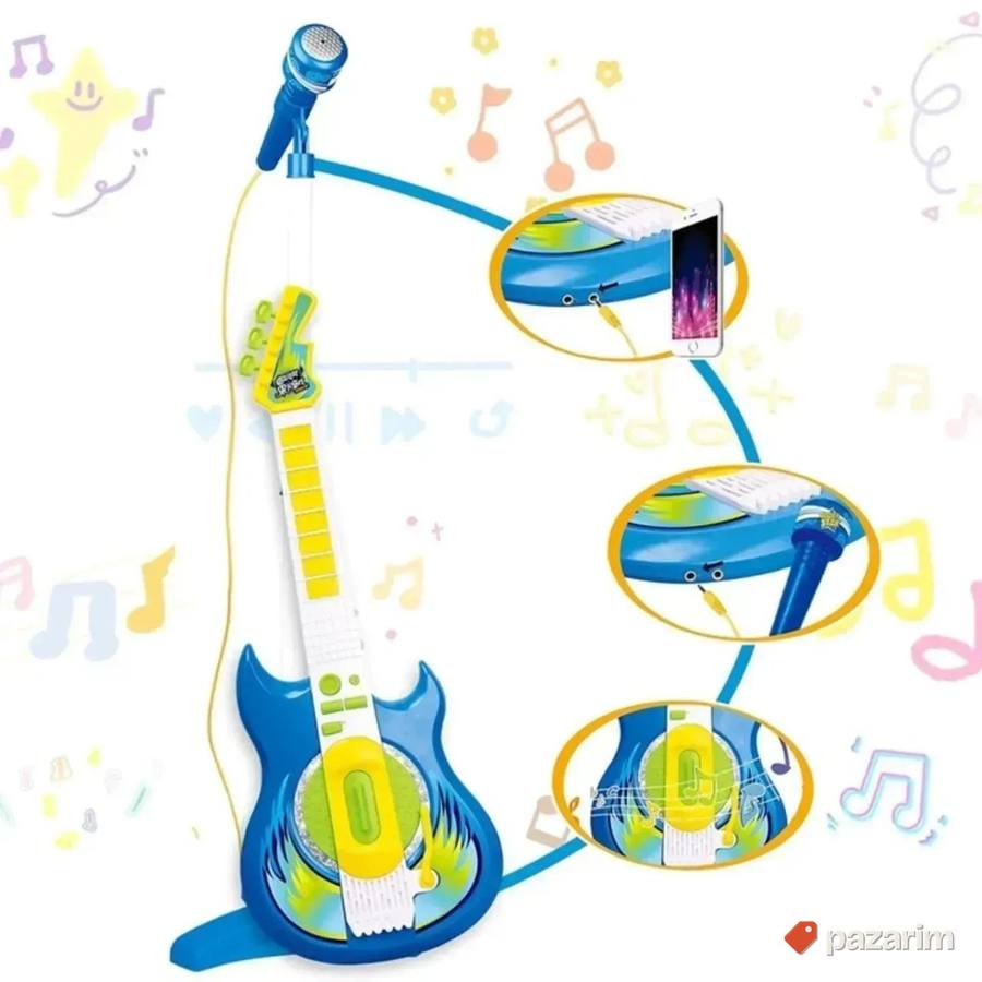 Elektricna gitara/Stalak+mikrofon/ igracka za decu 2