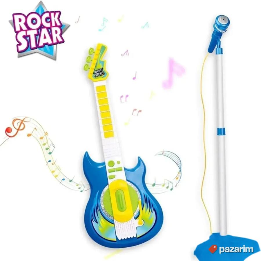Elektricna gitara/Stalak+mikrofon/ igracka za decu 3