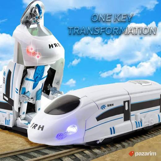 Beli robot VOZ transformers svetlosno zvučna igracka za decu