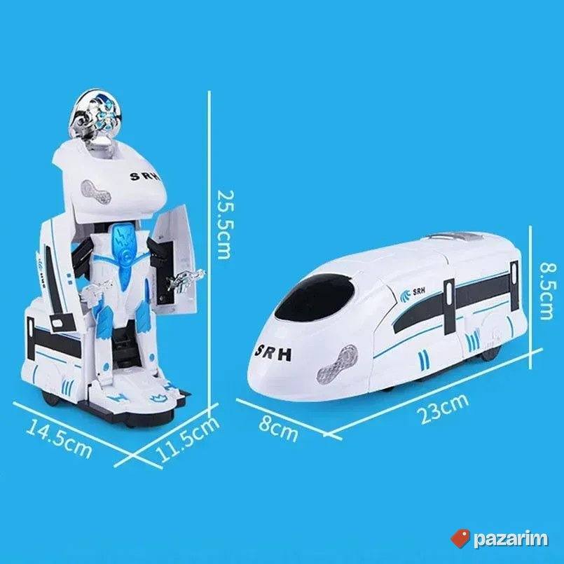 Beli robot VOZ transformers svetlosno zvučna igracka za decu 2