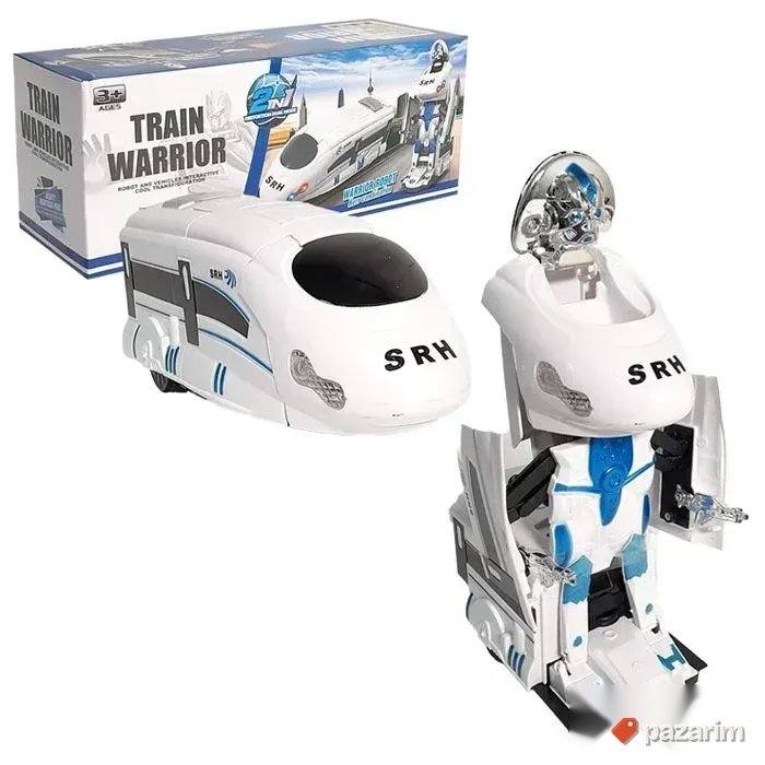 Beli robot VOZ transformers svetlosno zvučna igracka za decu 4