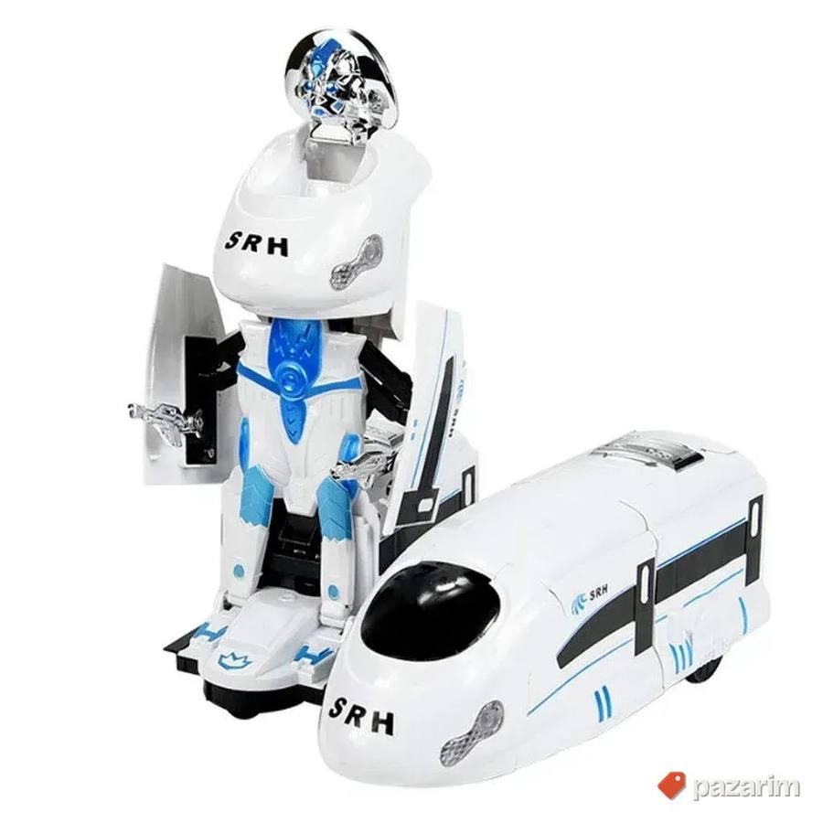 Beli robot VOZ transformers svetlosno zvučna igracka za decu 6