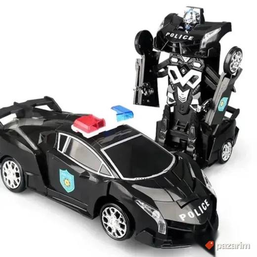 Transformers Crni auto robot POLICIJA/ svetlo zvučna igracka
