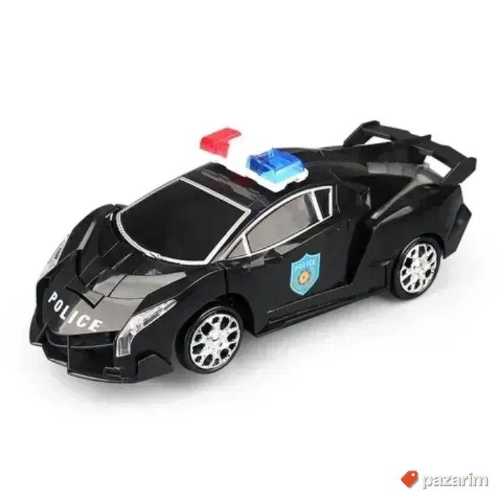 Transformers Crni auto robot POLICIJA/ svetlo zvučna igracka 2