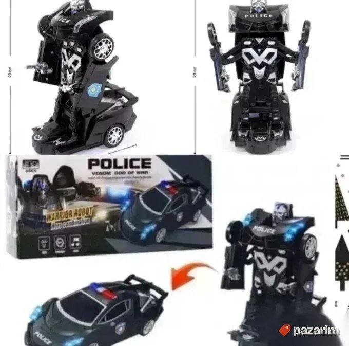 Transformers Crni auto robot POLICIJA/ svetlo zvučna igracka 4