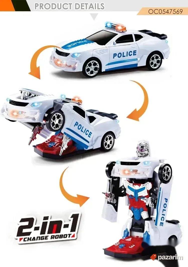 Transformers Crni auto robot POLICIJA/ svetlo zvučna igracka 5