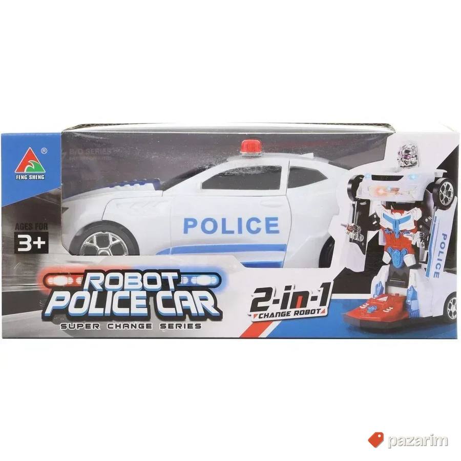 Transformers Crni auto robot POLICIJA/ svetlo zvučna igracka 6