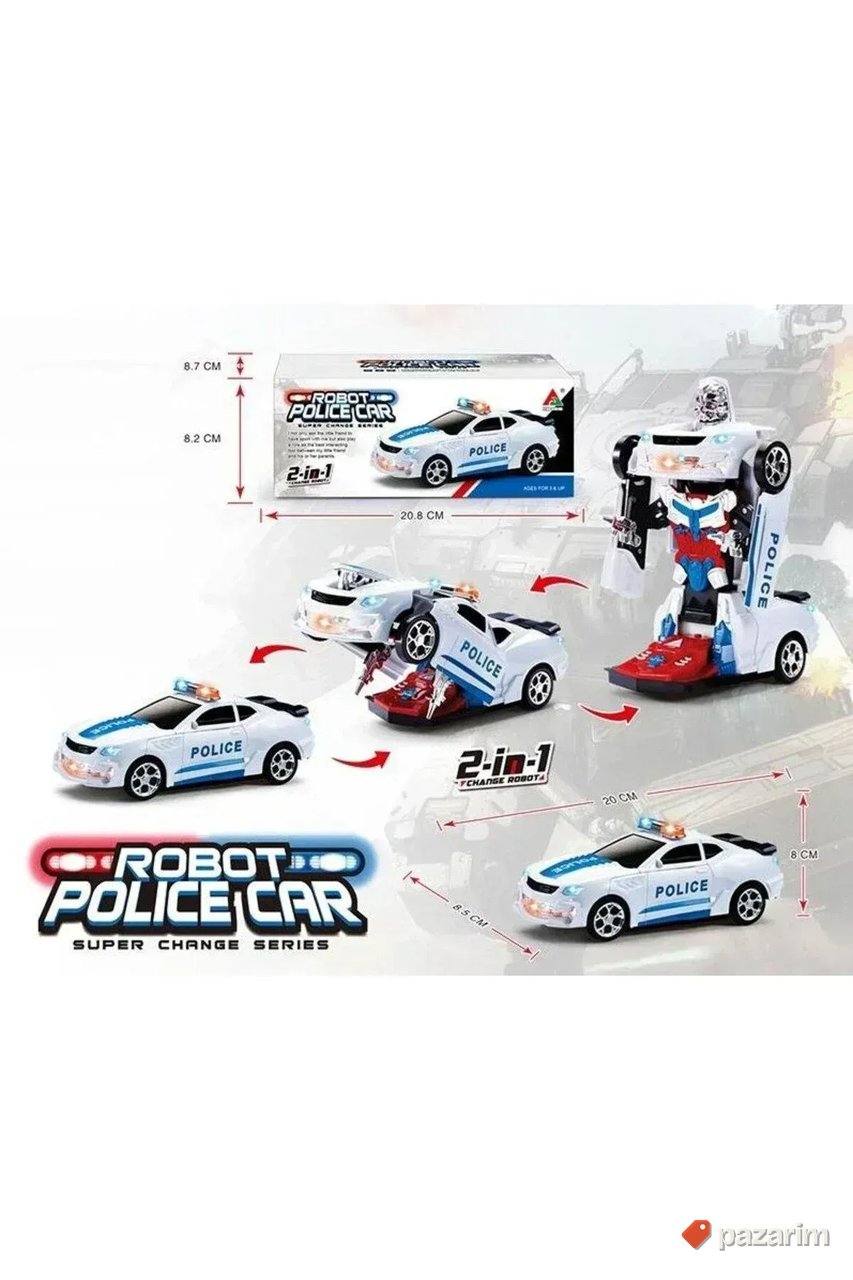 Transformers Crni auto robot POLICIJA/ svetlo zvučna igracka 7