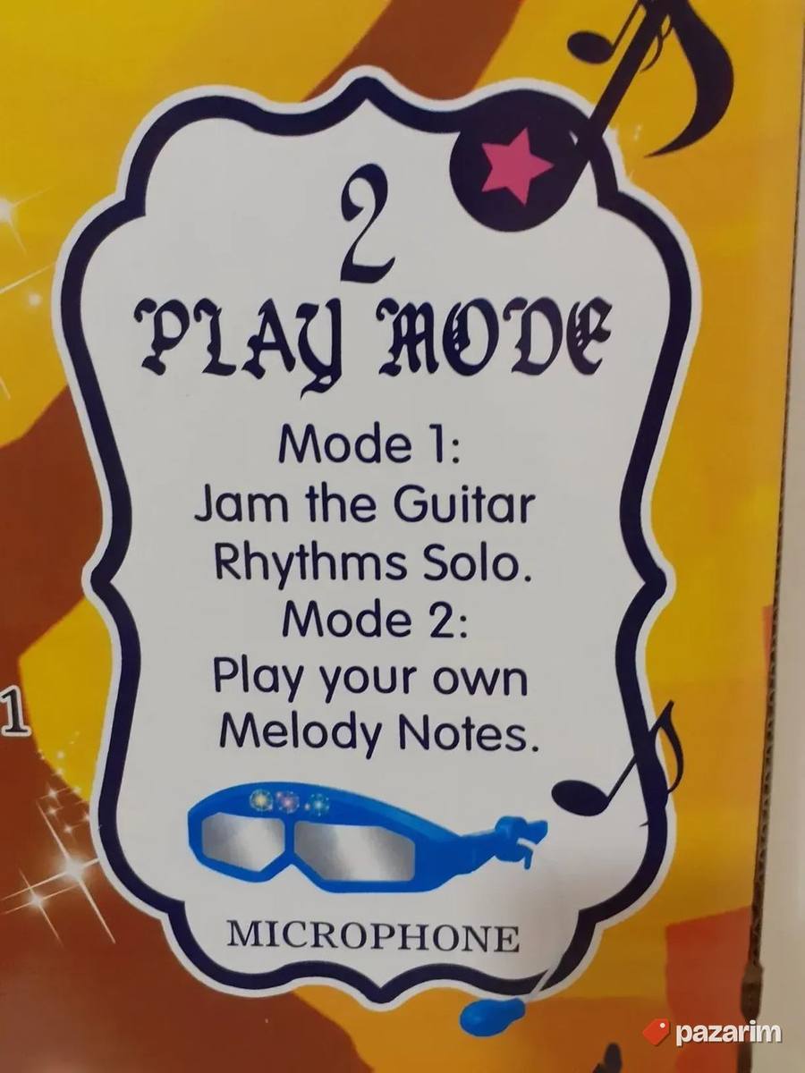 Gitara +NAOČARE sa mikrofonom za decu igracka 7