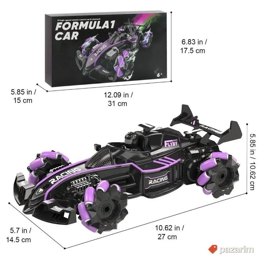 TRKAČKI auto Formula 1 na daljinski/ Svetlost+muzika/ SPREJ 2