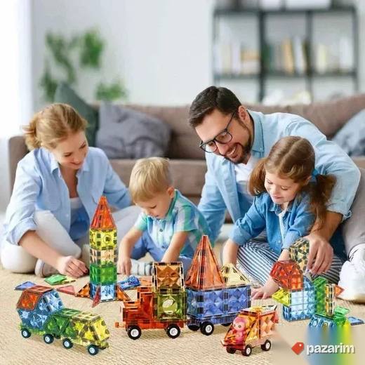 MAGNET svetleće kocke 2/3D / 124 razlicitih delova za decu