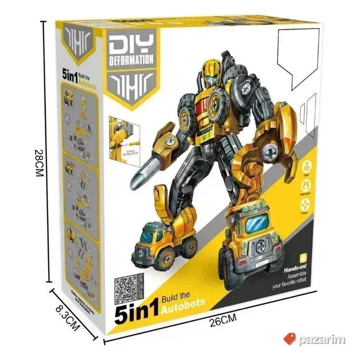 Veliki robot 5u1 na daljinski 136 delova igračka za decu 5
