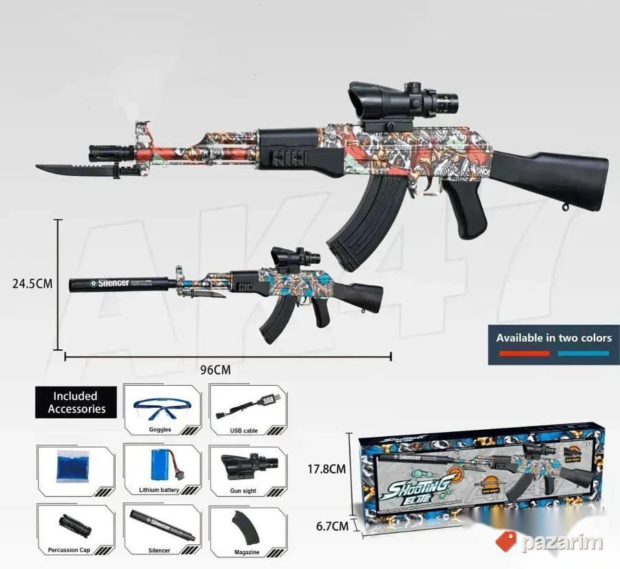 Puška ELITE+ Naočare + 500 kom vodene gel kuglice igračka 7
