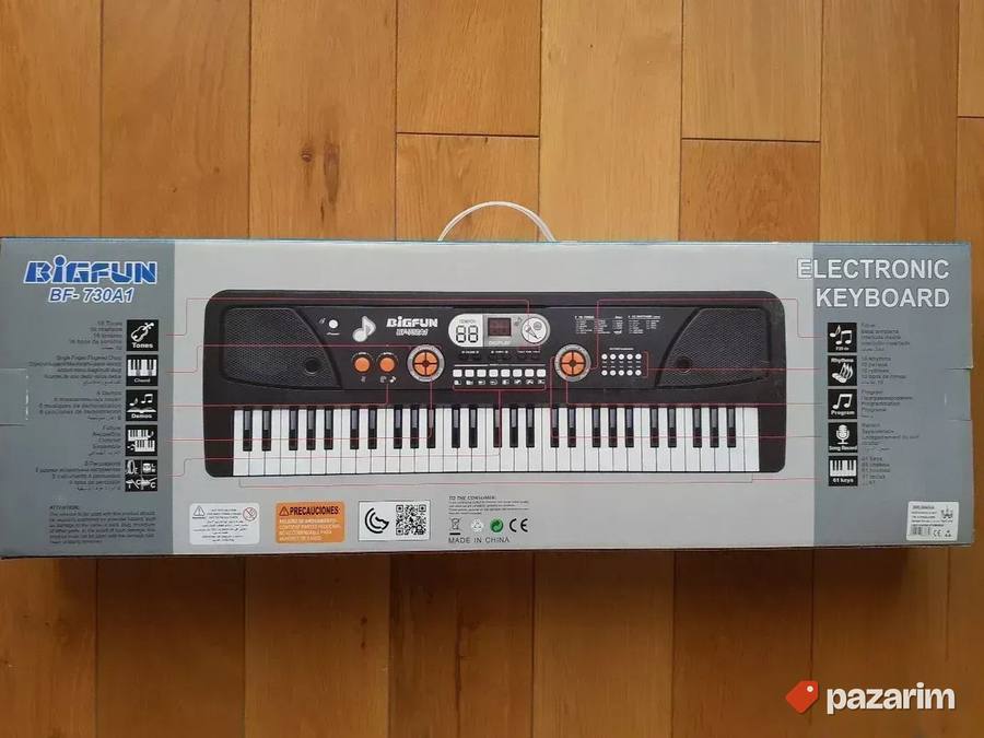 VELIKI sintisajzer BIGFUN +Mikrofon+Usb 61 dirka za decu 6